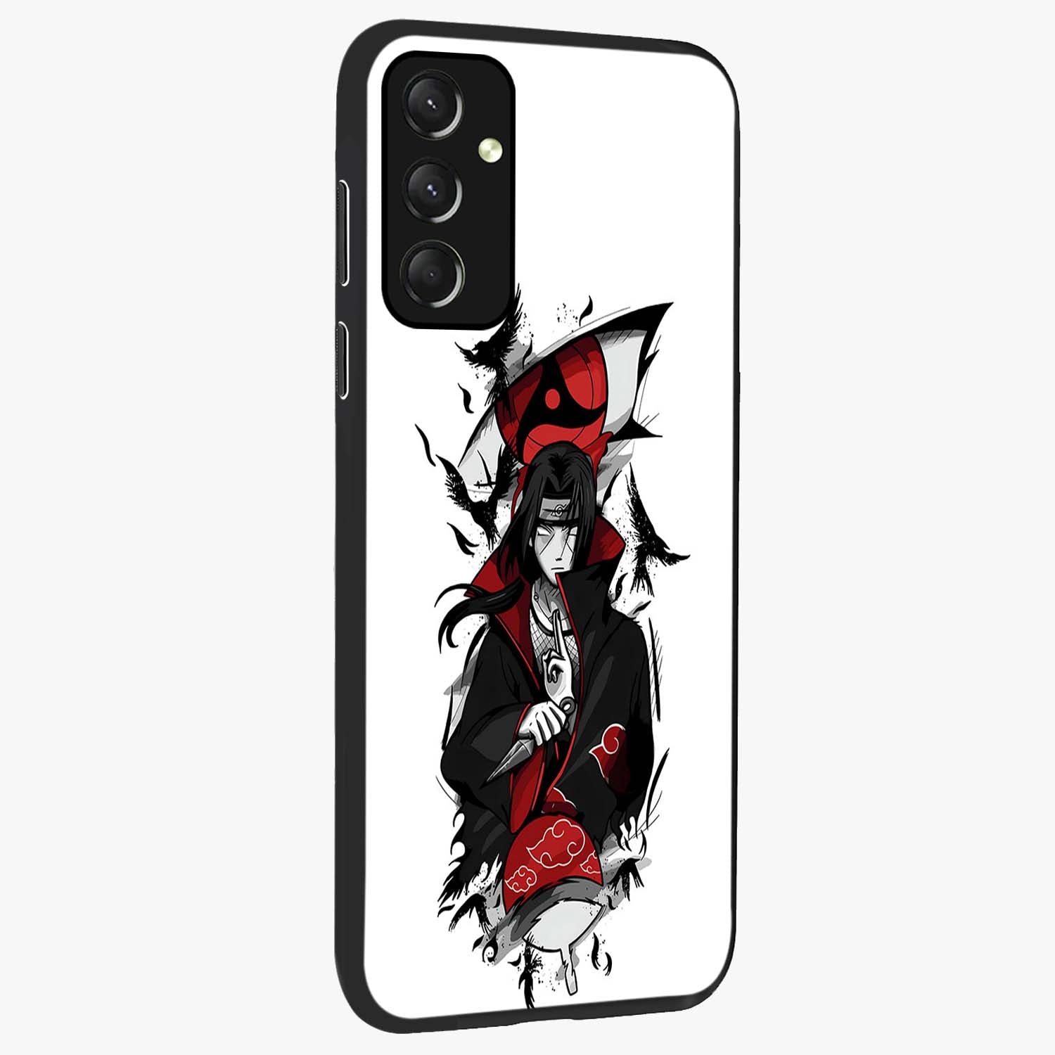 Itachi Limited Edition Naruto Anime Glass Case upright view showcasing intense anime artwork with powerful character theme.