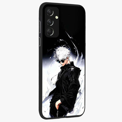 Limitless Shadow King Glass Case upright view showcasing bold shadow warrior artwork with epic fantasy theme.
