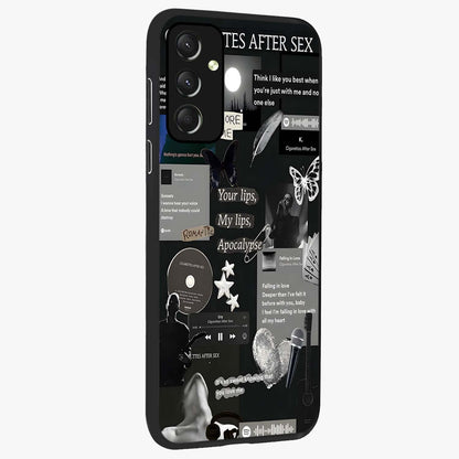 Midnight Love Echo Glass Case upright view showcasing expressive romantic artwork with dreamy midnight theme.