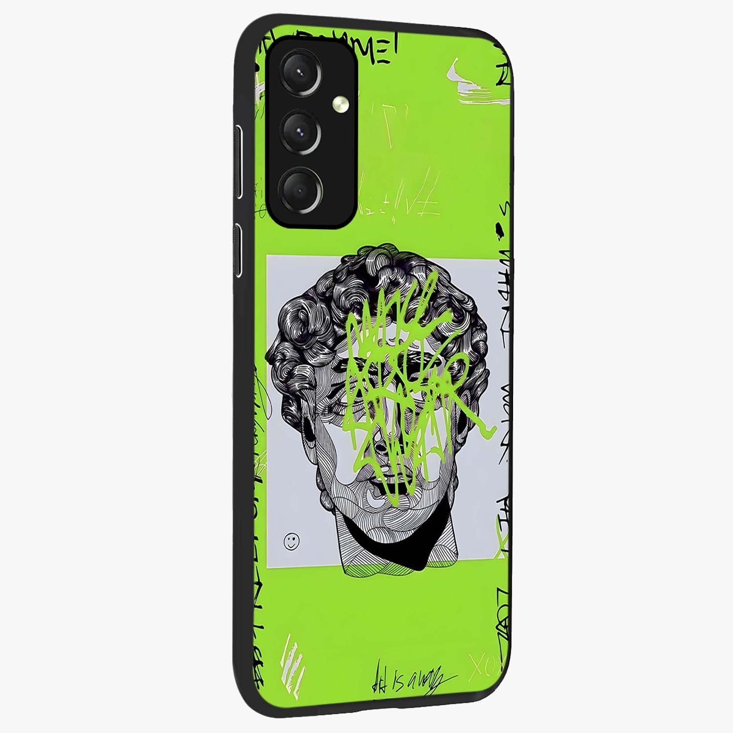 Neo Graffiti Rebellion Glass Case upright view showcasing colorful graffiti artwork with bold modern street style.