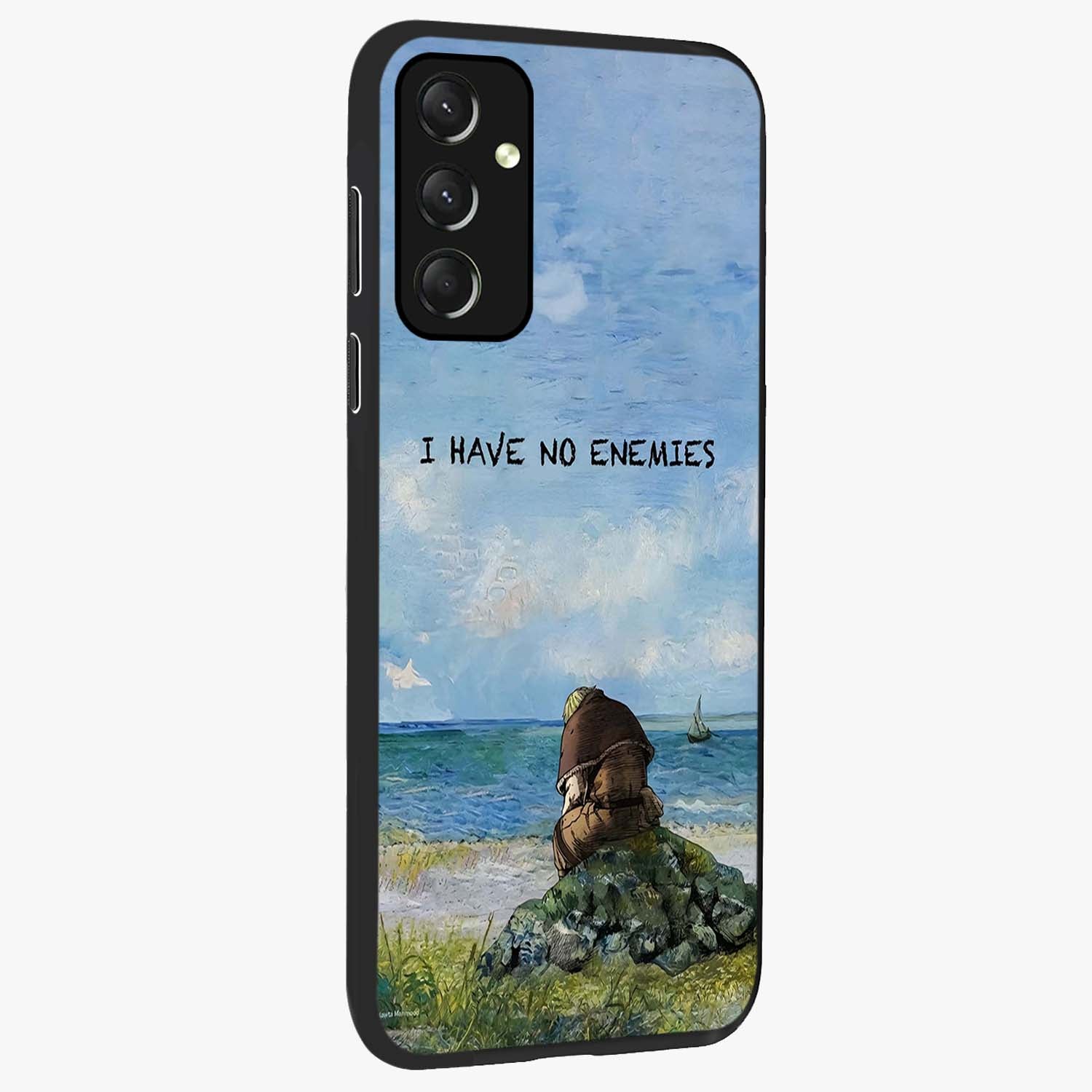 Peace Beyond War Glass Case upright view showcasing powerful peace symbol artwork with inspirational theme.