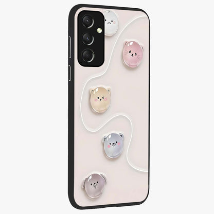 Puffy Face Parade Glass Case upright view showcasing adorable character artwork with cheerful animated theme.