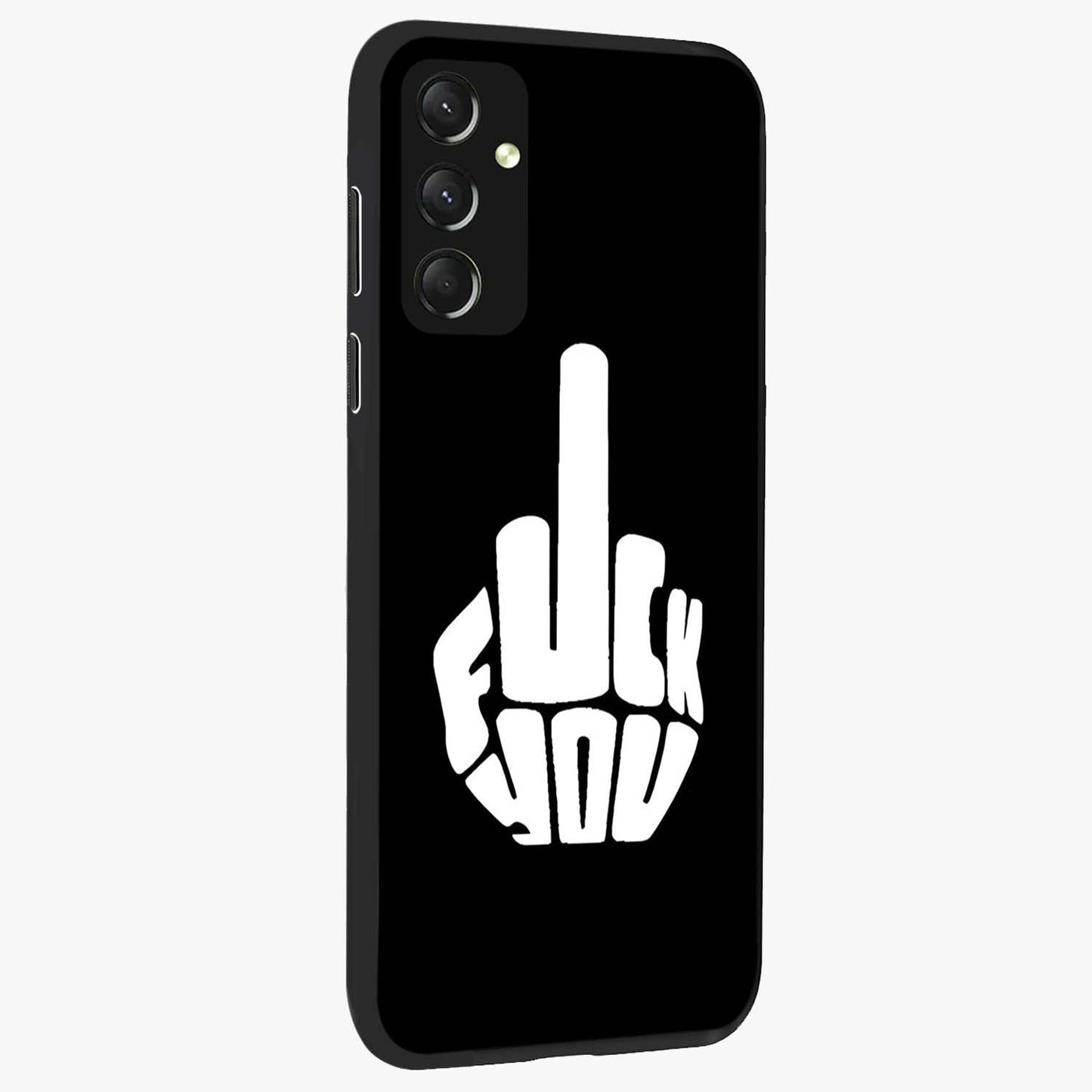 Rebel Mode On Glass Case upright view showcasing striking statement artwork with bold rebellious theme.