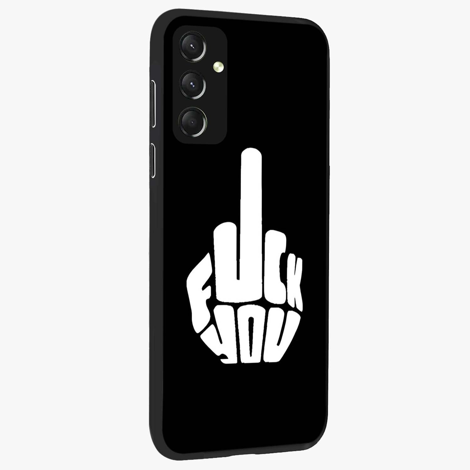 Rebel Mode On Glass Case upright view showcasing striking statement artwork with bold rebellious theme.
