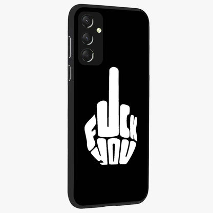 Rebel Mode On Glass Case upright view showcasing striking statement artwork with bold rebellious theme.