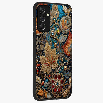 Royal Jewel Garden Glass Case upright view showcasing rich floral artwork with luxurious garden theme.