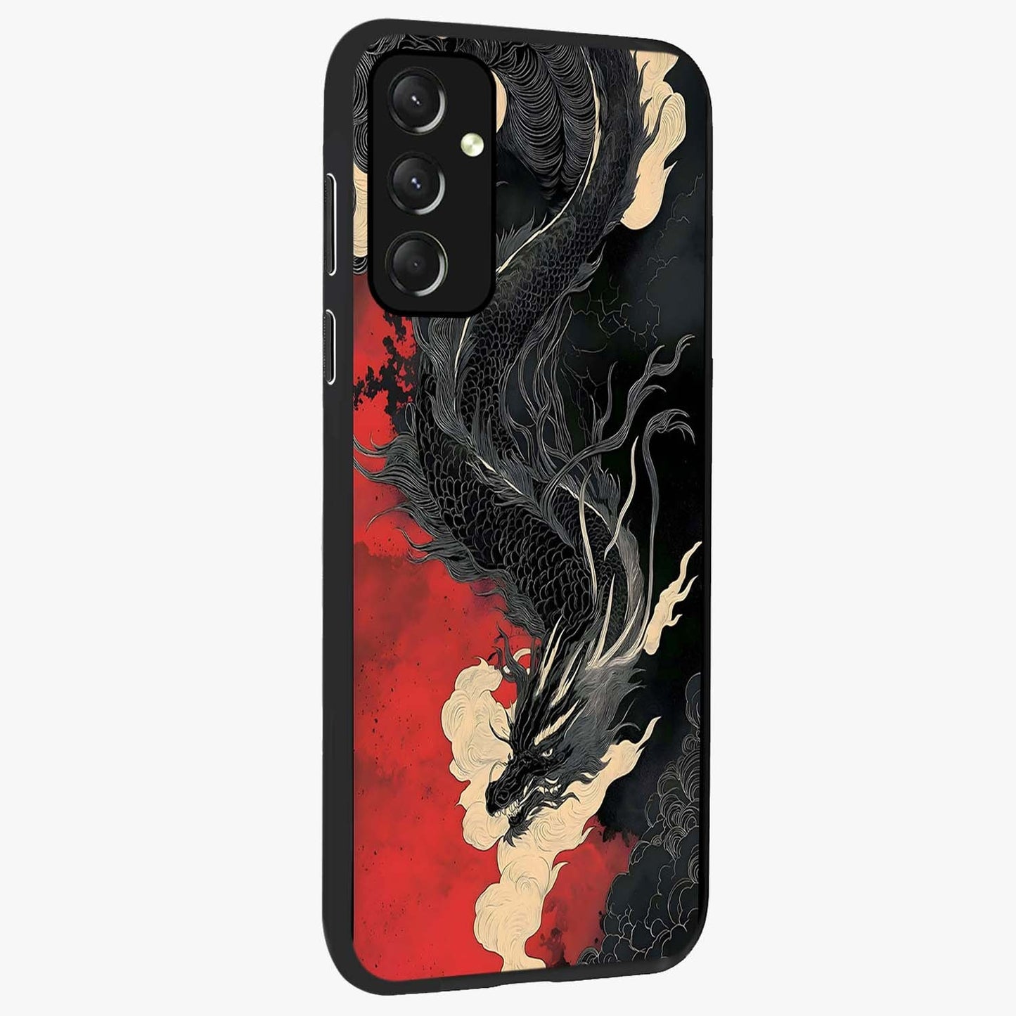 Shadow Dragon Fury Glass Case upright view showcasing intense dragon artwork with dramatic shadow theme.
