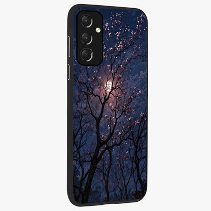Twilight Sakura Serenade Glass Case upright view showcasing beautiful cherry blossom artwork with serene evening theme.