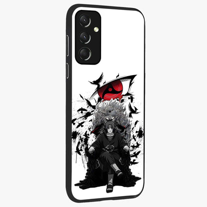 Uchiha Shadow Throne Glass Case upright view showcasing magical underwater galaxy artwork with vibrant cosmic theme.