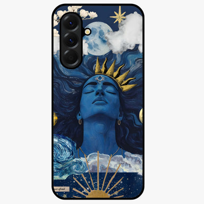Aesthetic Lord Shiva Glass Case showing flat back view with divine Shiva artwork and glossy glass finish.