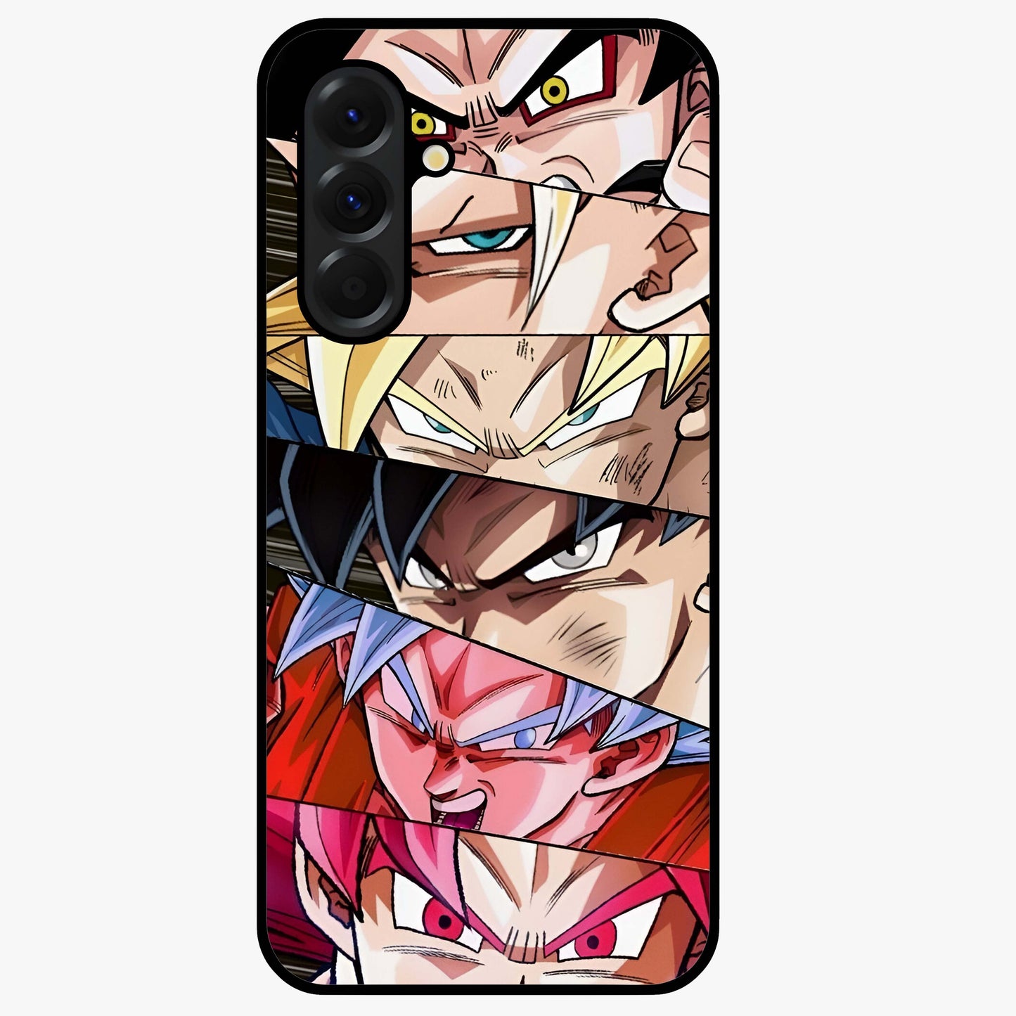 Anime Character Glass Case showing flat back view with vibrant anime artwork and glossy glass finish.