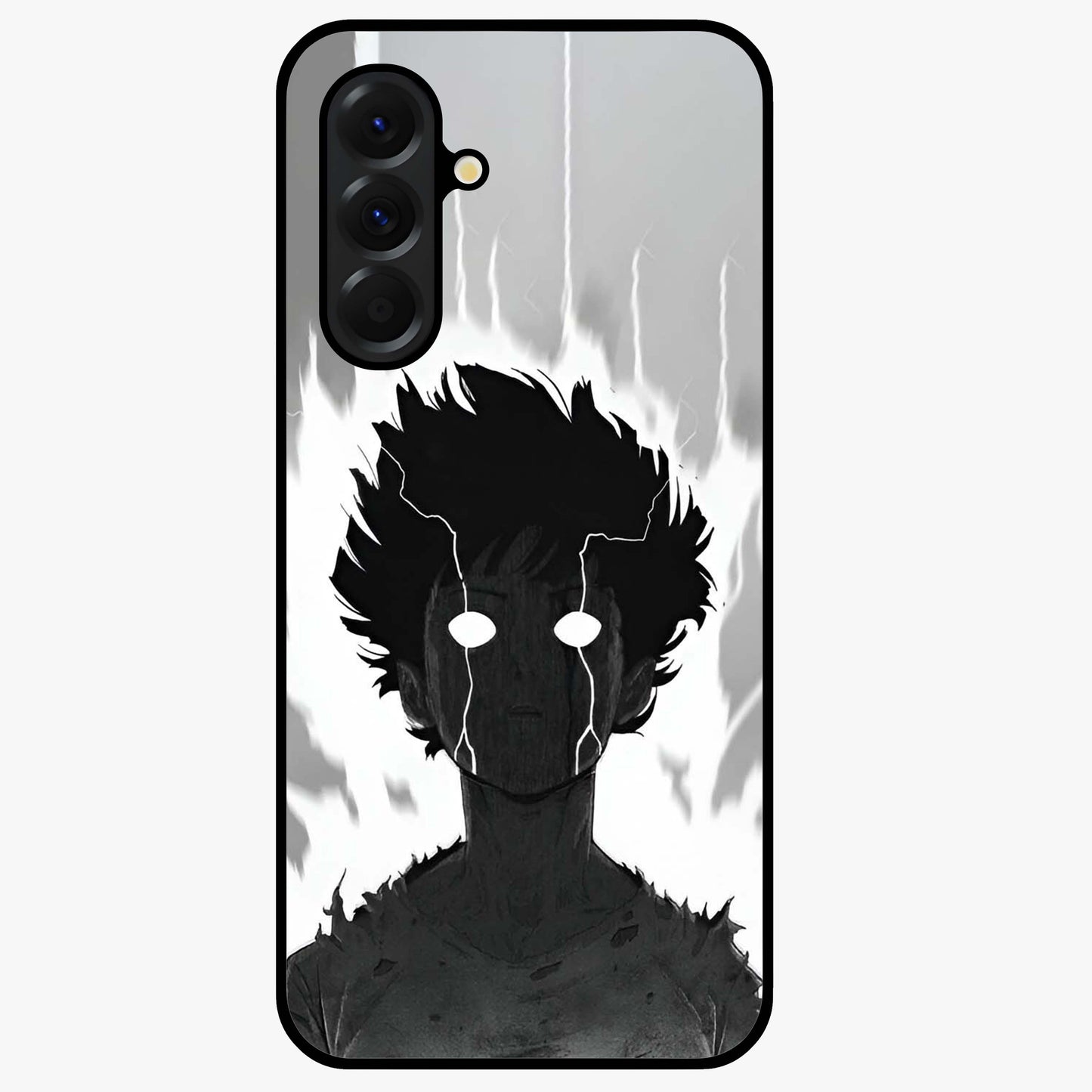 Awakened Inner Rage Glass Case showing flat back view with intense artistic artwork and glossy glass finish.