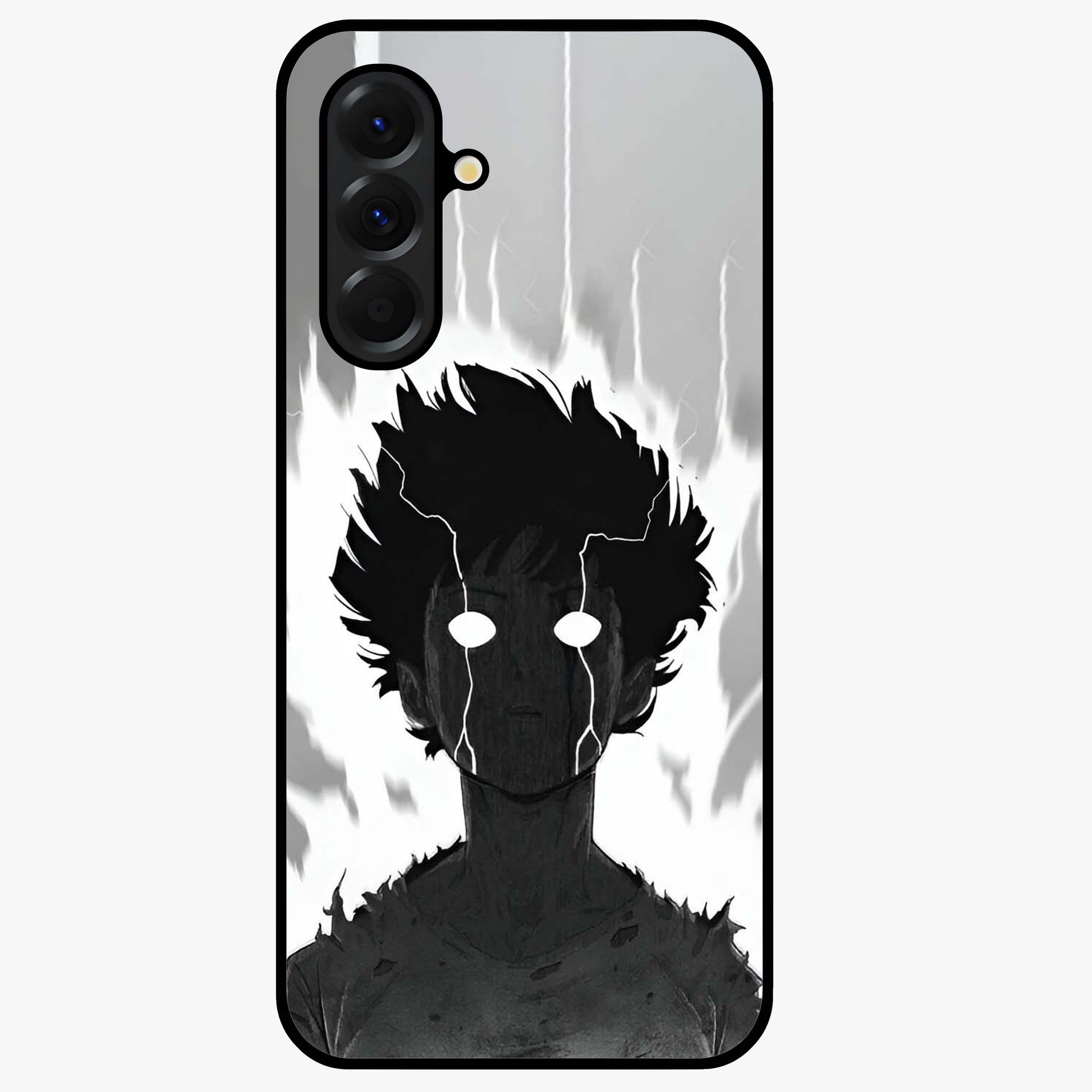 Awakened Inner Rage Glass Case showing flat back view with intense artistic artwork and glossy glass finish.