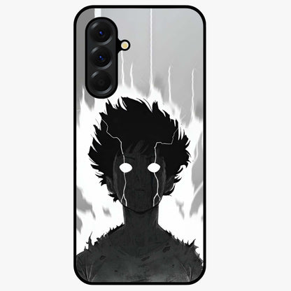 Awakened Inner Rage Glass Case showing flat back view with intense artistic artwork and glossy glass finish.