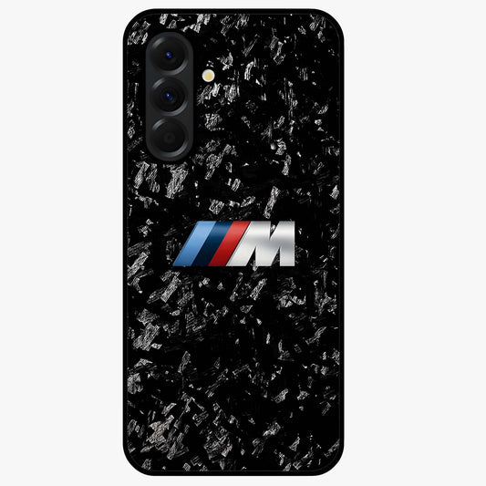 Carbon Speed Mark Glass Case showing flat back view with sporty carbon pattern artwork and glossy glass finish.