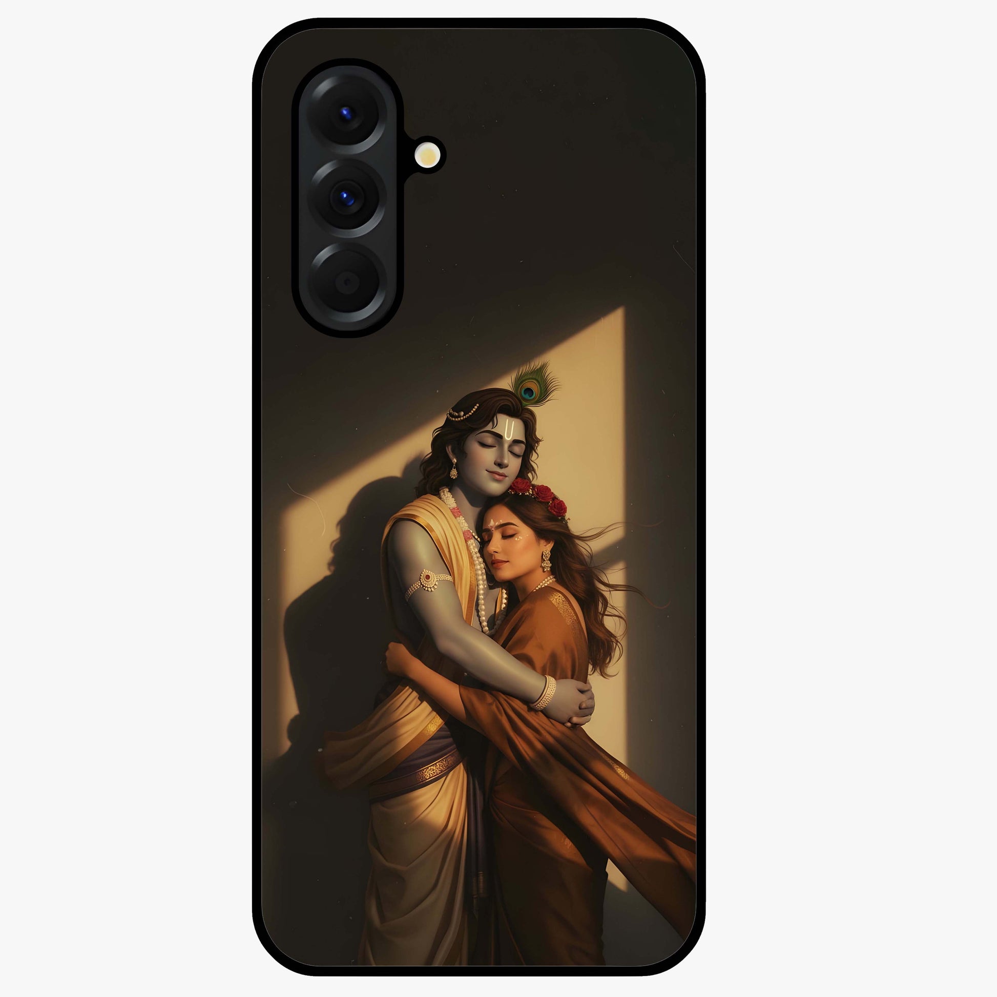 Divine Eternal Love Glass Case showing flat back view with spiritual love themed artwork and glossy glass finish.