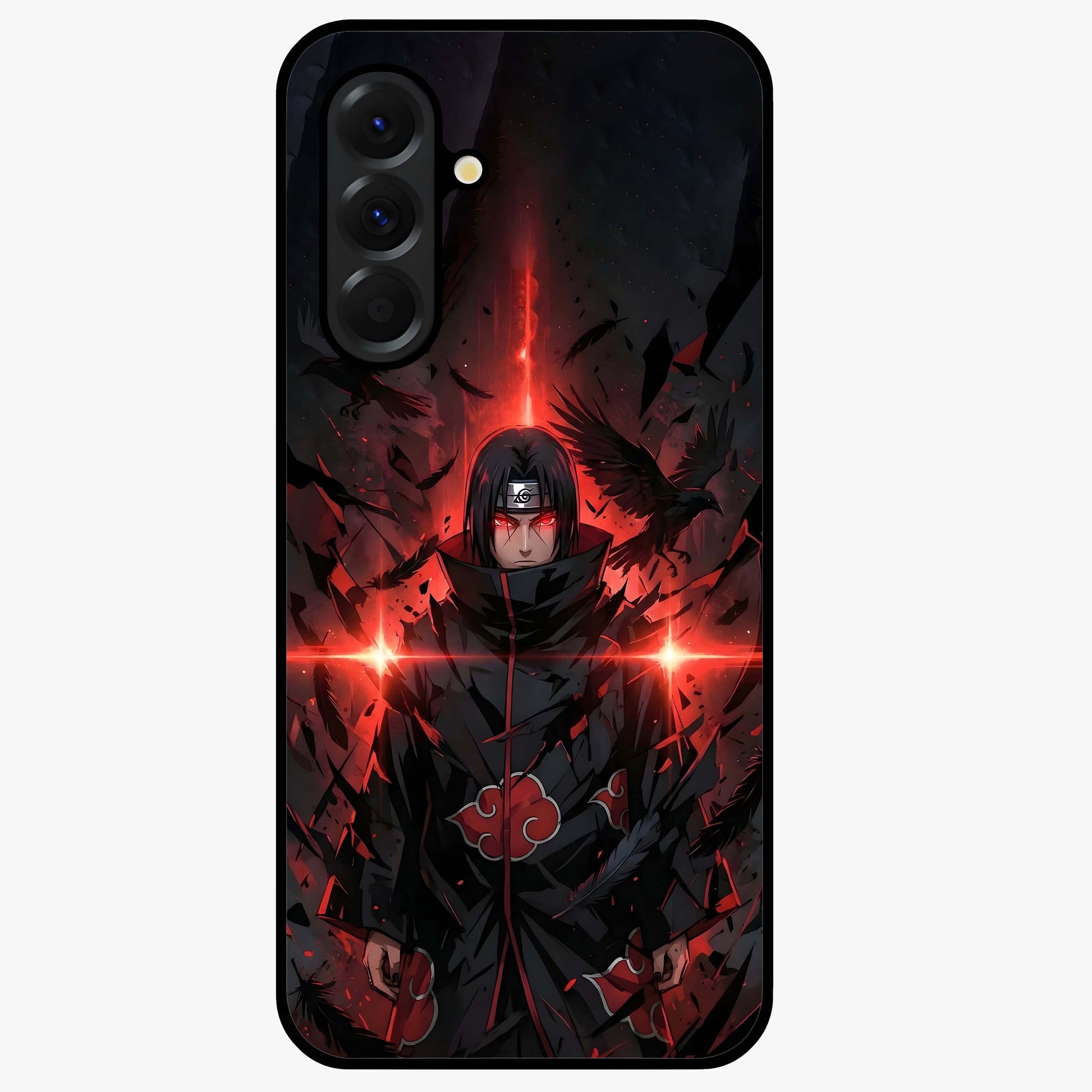 Focus Mode On Glass Case showing flat back view with bold motivational typography design and glossy glass finish.