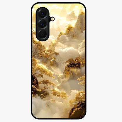 Gates Of Illumination Glass Case showing flat back view with mystical illuminated gate artwork and glossy glass finish.