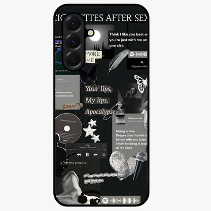 Midnight Love Echo Glass Case showing flat back view with romantic midnight themed artwork and glossy glass finish.