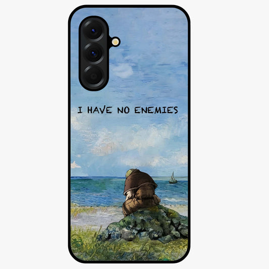 Peace Beyond War Glass Case showing flat back view with symbolic peace themed artwork and glossy glass finish.