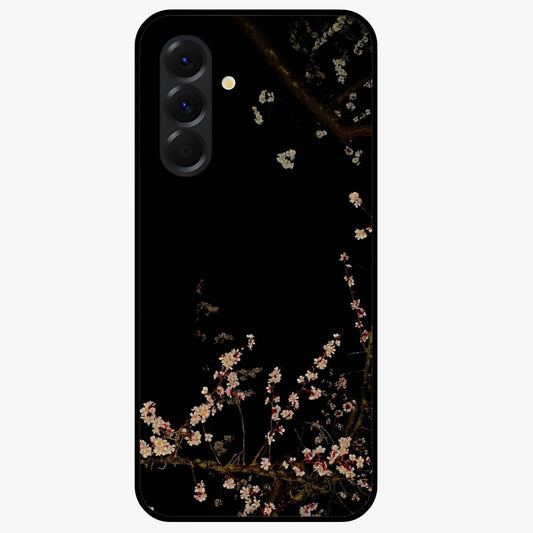 Petal Moon Light With Custom Name Glass Case showing flat back view with floral moonlight artwork and personalized name design.