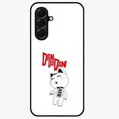 Playful Spirit Charm Glass Case showing flat back view with cheerful charm themed artwork and glossy glass finish.