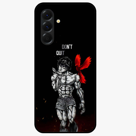 Rise Beyond Limits Glass Case showing flat back view with motivational typography artwork and glossy glass finish.