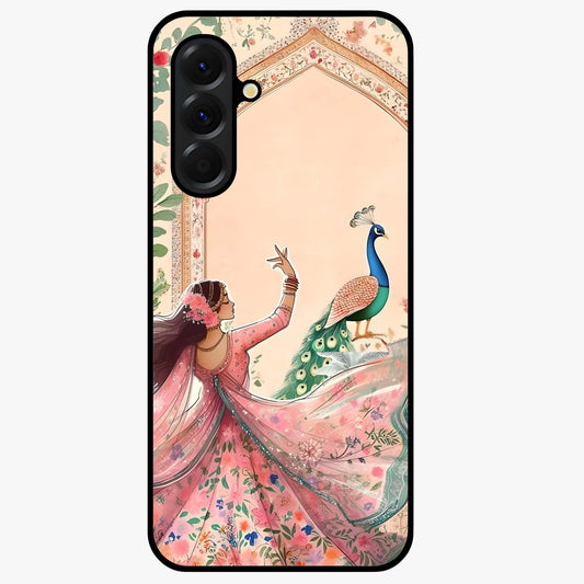 Royal Grace Muse Glass Case showing flat back view with elegant artistic artwork and glossy glass finish.