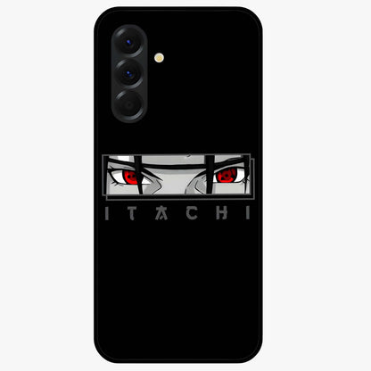 Scarlet Gaze Dominance Glass Case showing flat back view with striking red themed artwork and glossy glass finish.
