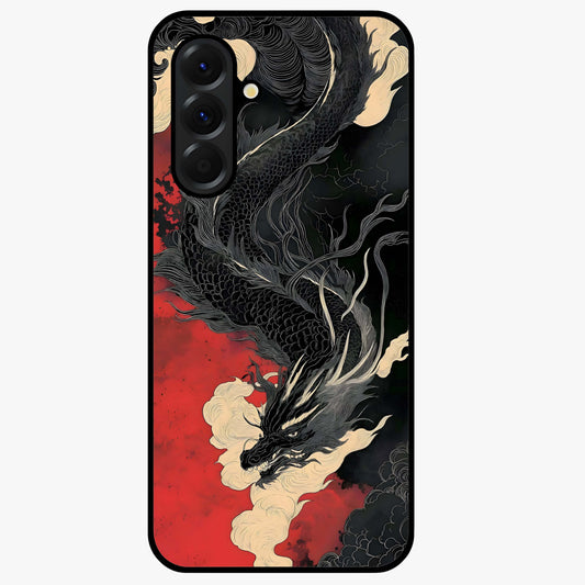Shadow Dragon Fury Glass Case showing flat back view with fierce dragon artwork and glossy glass finish.