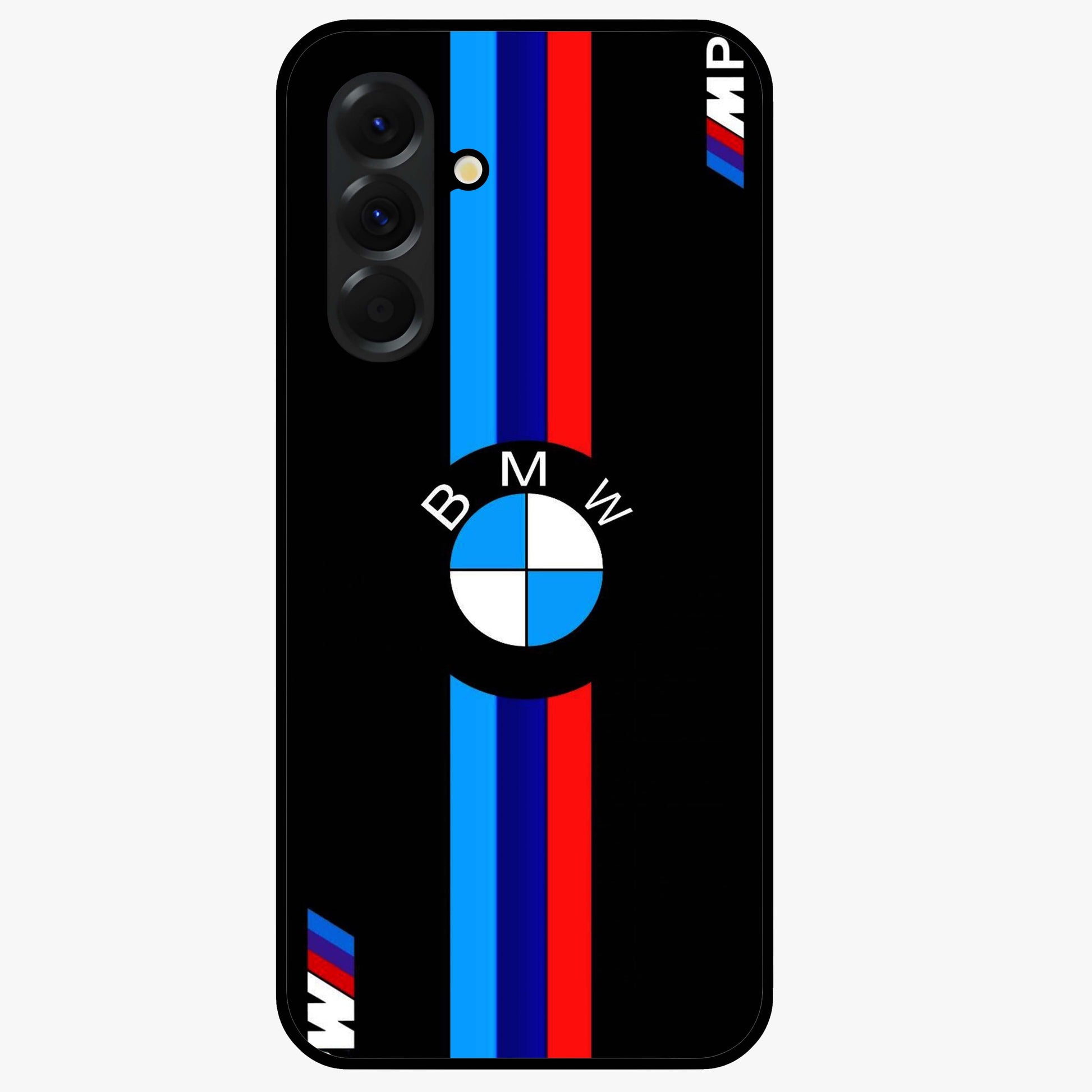 Turbo BMW Beast Glass Case showing flat back view with high performance sports car artwork and glossy glass finish.