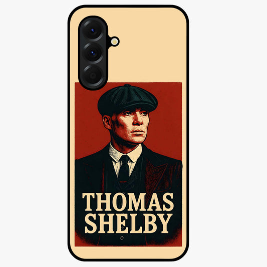 Vintage Mafia Authority Glass Case showing flat back view with bold vintage mafia inspired artwork and glossy glass finish.