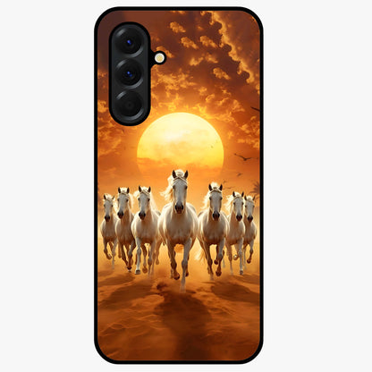Wild Sunset Majesty Glass Case showing flat back view with majestic sunset landscape artwork and glossy glass finish.