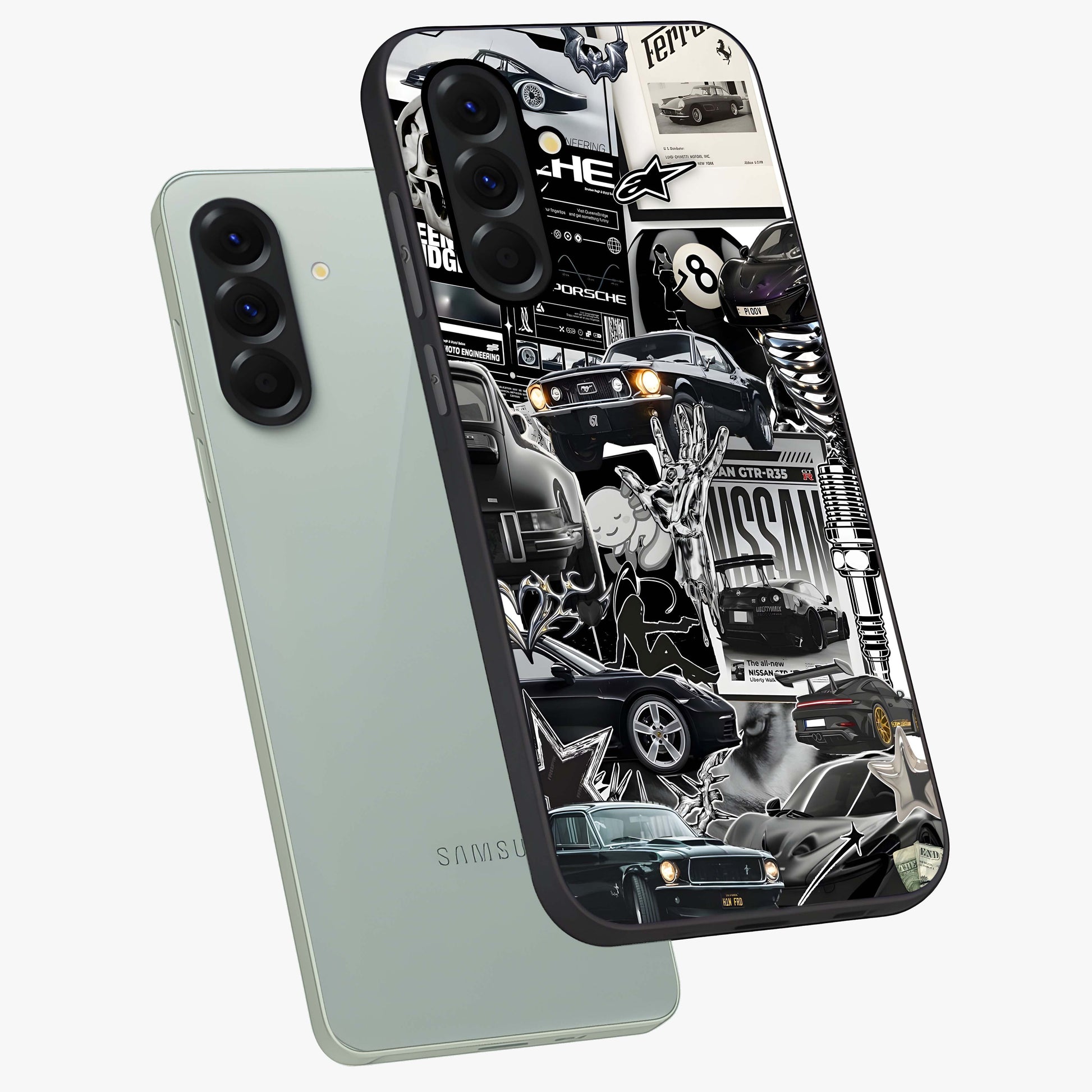 Aesthetic Dark Love Glass Case displayed in angled mockup highlighting moody aesthetic design and bold love theme.