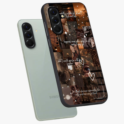 Bittersweet Aesthetic Chaos Glass Case displayed in angled mockup highlighting expressive abstract artwork and edgy aesthetic theme.