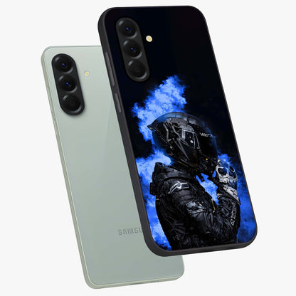 Cyber Sentinel Protocol Glass Case displayed in angled mockup highlighting digital cyber design with sci-fi aesthetic style.