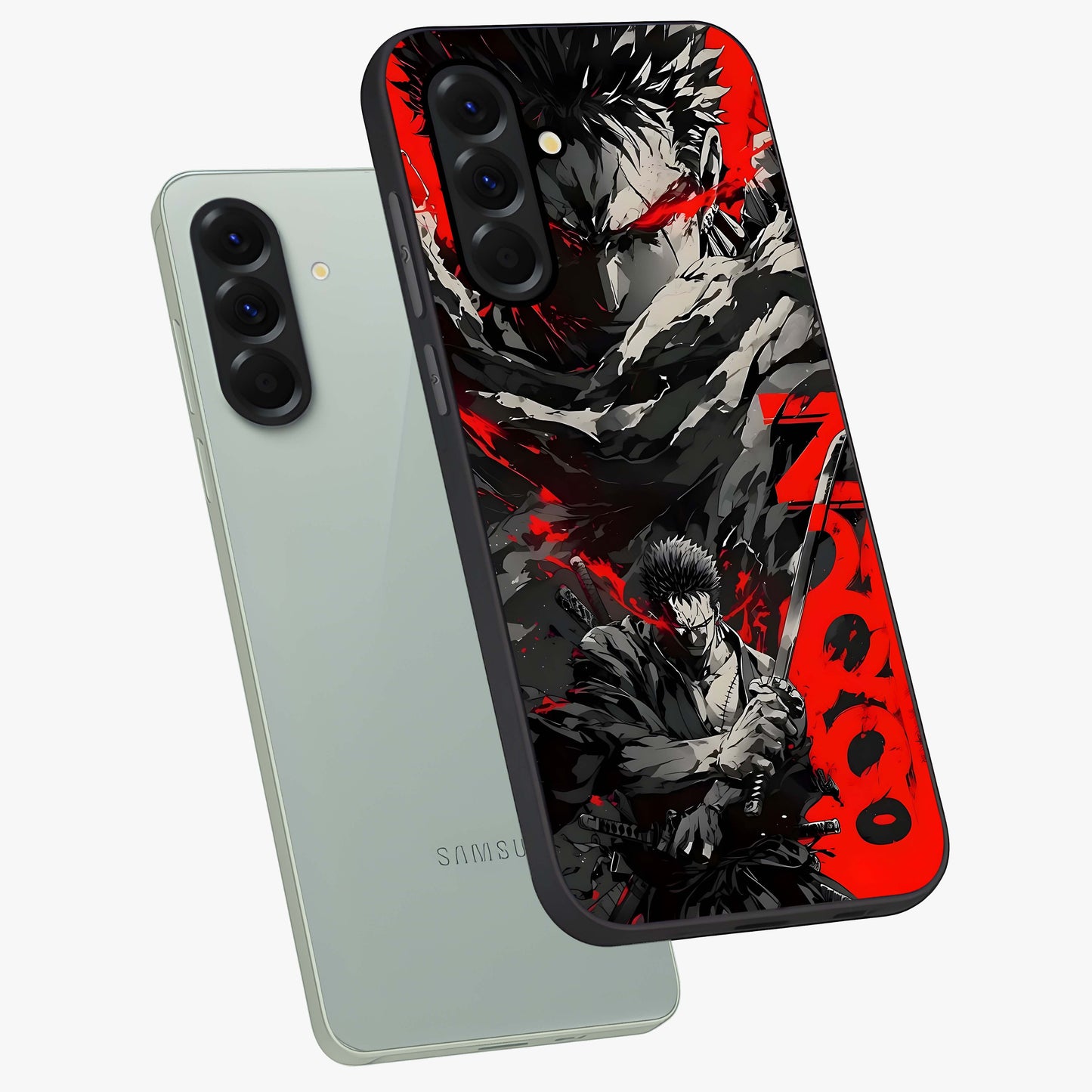 Demon Sword Resolve Glass Case displayed in angled mockup highlighting powerful demon sword illustration with dark fantasy aesthetic.