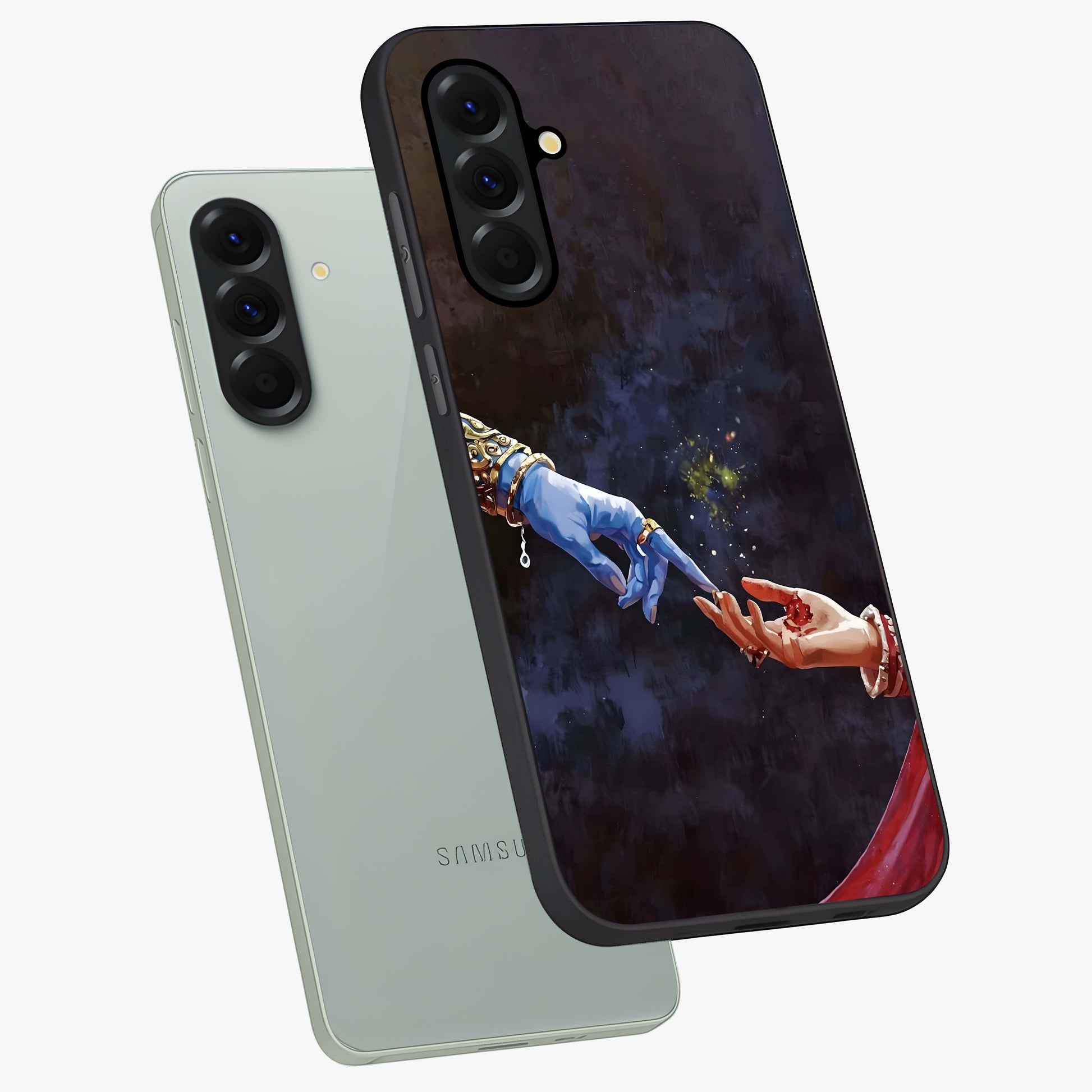 Divine Touch Eternal Glass Case displayed in angled mockup highlighting elegant divine inspired design with calm aesthetic style.