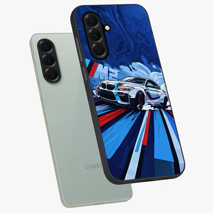 Drift Power Rush Glass Case displayed in angled mockup highlighting powerful drift car design with sporty aesthetic style.