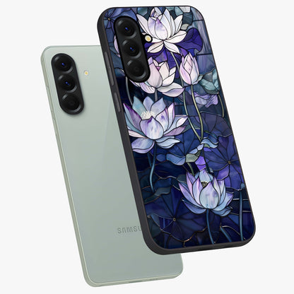 Gloss Petal Rush Glass Case displayed in angled mockup highlighting vibrant petal design with elegant floral aesthetic.