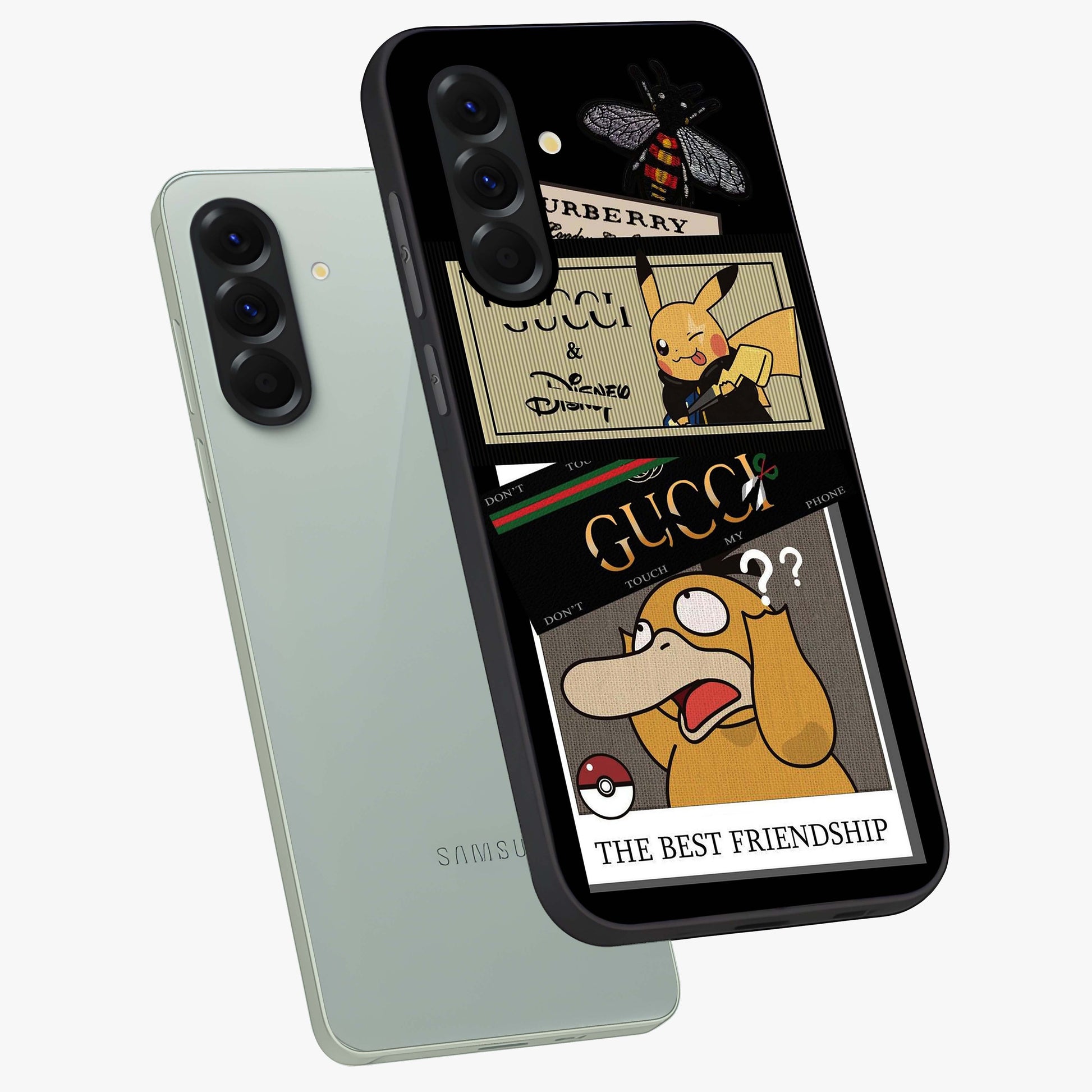 Gucci Play Mashup Glass Case displayed in angled mockup highlighting stylish fashion mashup design with bold aesthetic.