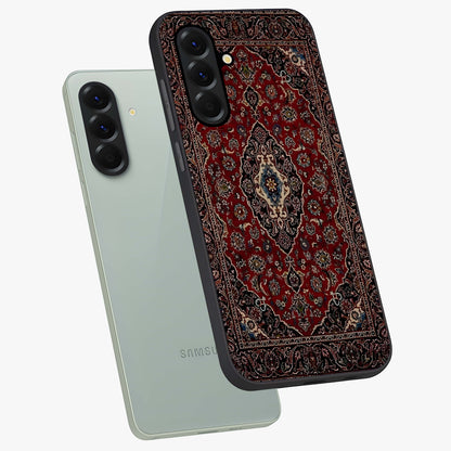 Heritage Carpet Royale Glass Case displayed in angled mockup highlighting intricate royal carpet design with heritage aesthetic.