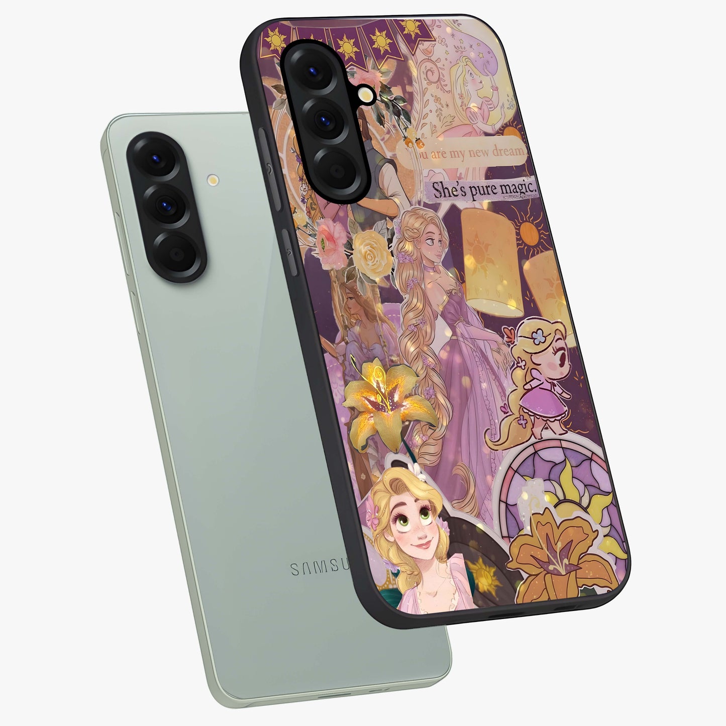 Magical Tangled Dream Glass Case displayed in angled mockup highlighting whimsical fantasy design with magical aesthetic.
