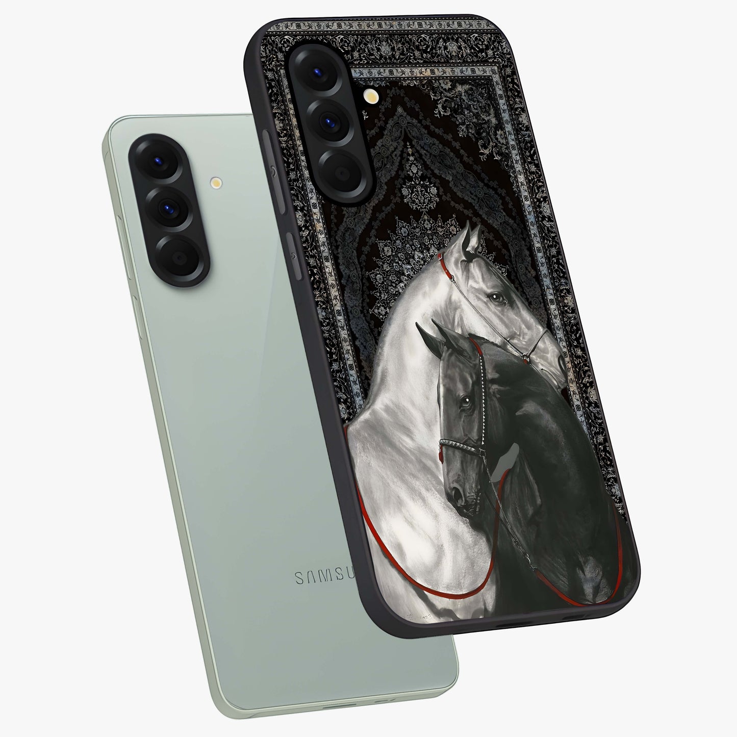 Majestic Ride Legacy Glass Case displayed in angled mockup highlighting sleek vehicle design with bold racing aesthetic.