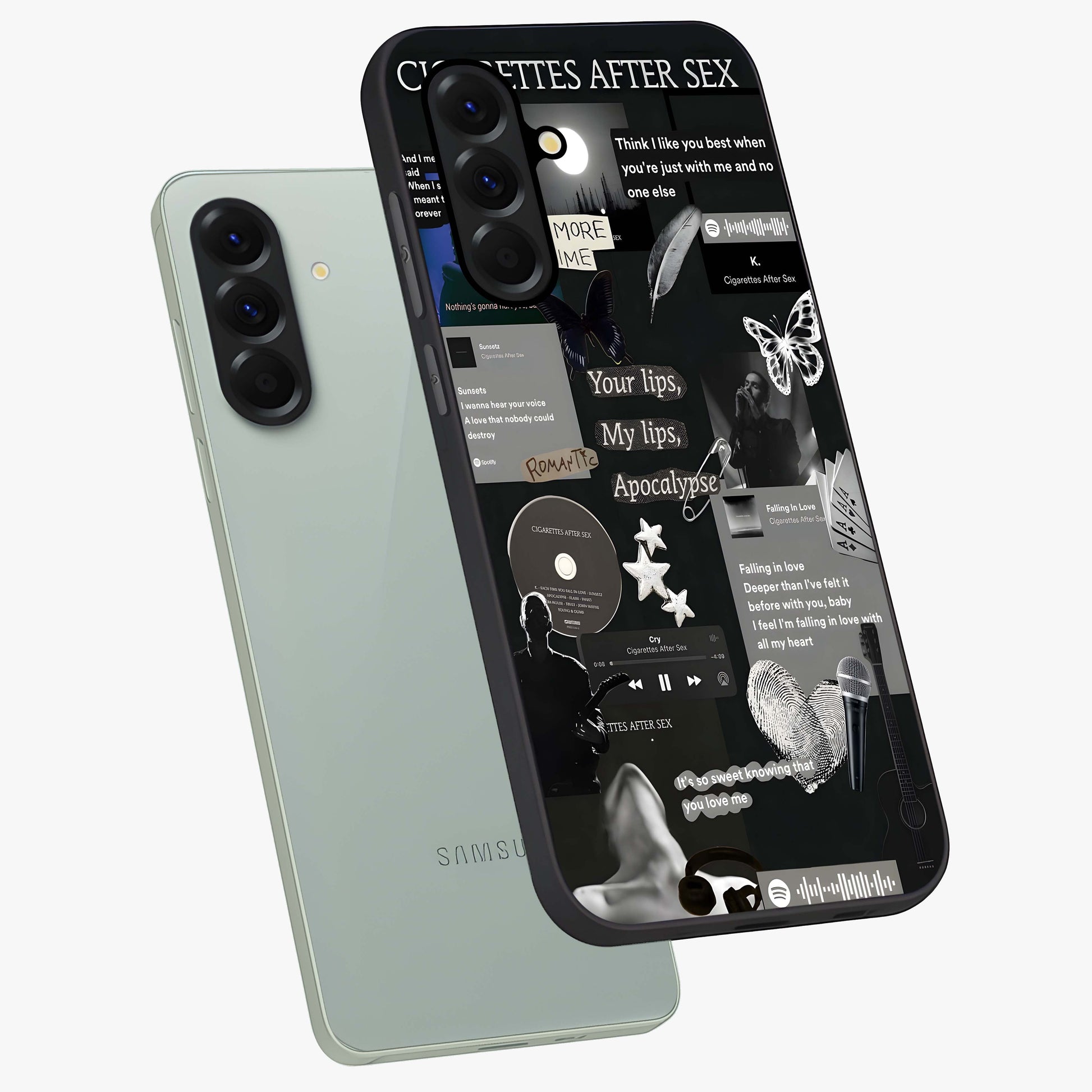 Midnight Love Echo Glass Case displayed in angled mockup highlighting elegant love inspired design with deep aesthetic style.