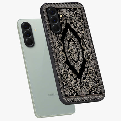 Noir Bloom Elegance Glass Case displayed in angled mockup highlighting refined flower design with stylish noir aesthetic.