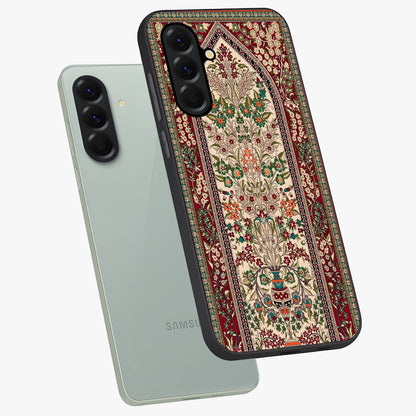 Persian Inspired Glass Case displayed in angled mockup highlighting intricate traditional design with elegant cultural aesthetic.