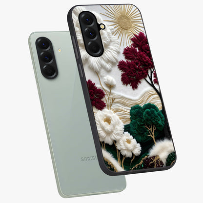 Radiant Bloom Elegance Glass Case displayed in angled mockup highlighting graceful floral design with radiant aesthetic style.