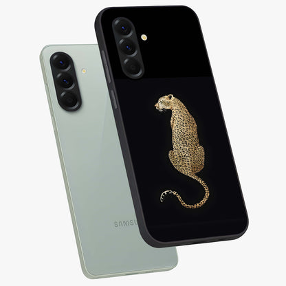 Regal Leopard Glass Case displayed in angled mockup highlighting powerful animal illustration with stylish wild aesthetic.