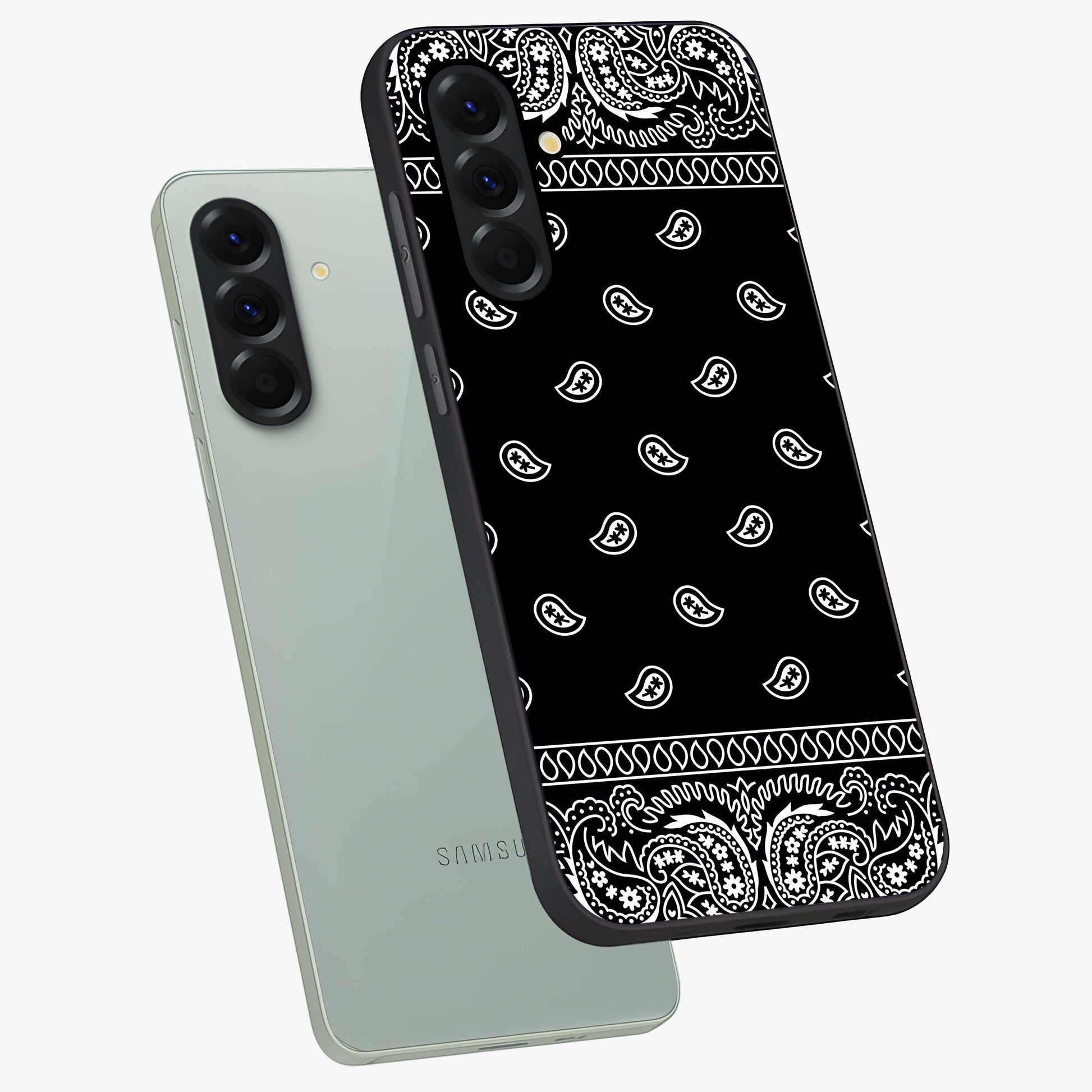 Retro Rebel Threads Glass Case displayed in angled mockup highlighting retro inspired graphic design with rebellious aesthetic.